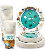 Passover Disposable Seder Plate Serves 120 Pcs Set 40 People 9&quot; 7&quot; Paper... - £25.45 GBP