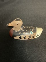 Vtg Antique Hand Painted Miniature Cast Iron Duck Decoy Paperweight 2.75” - £19.74 GBP