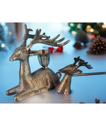 International Silver Deer Candle Holder And Candle Extinguisher Set, Ind... - $23.94