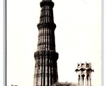 RPPC Qutab Minar Monument Detail Delhi India UNP Postcard Kutab Minar U26 - $14.80