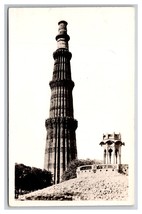 RPPC Qutab Minar Monument Detail Delhi India UNP Postcard Kutab Minar U26 - £11.65 GBP