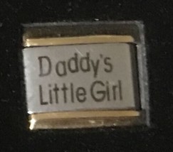 Daddy’s Little Girl Gold Trim Italian Charm Laser Link 9MM K16 - £10.61 GBP