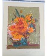Peter Max &quot;Flowers in Brown&quot; Serigraph Signed &amp; Numbered (See Condition) - $688.05