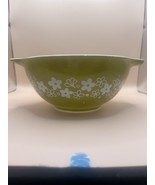 Pyrex 442 Spring Blossom Crazy Daisy Avocado Green 1.5 QT Cinderella Bowl - $39.59