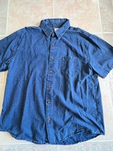 Faherty front button short sleeve Geometric blue cotton shirt Men size XXL - £27.25 GBP