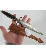 Moro Philippines Filipino DAGGER Knife Bolo Fixed Leather Sheath Scabbar... - $13,922.98 MXN