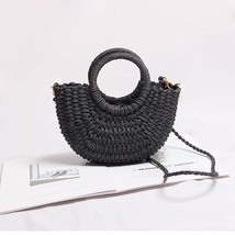 Mini Handmade Hollow Out Beach Bags Weaving Bamboo Bag Wood Top-handle H... - £22.17 GBP