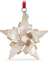 Swarovski Festive Gold Large Annual Edition 2021 Snowflake Ornament Champagne - £47.06 GBP