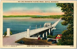 Vintage Postcard Lake Washington Floating Bridge Seattle Posted 1946 - £8.87 GBP