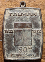 1972 Chicago, Illinois IL Tallman Federal 50th Anniversary Keychain Fob Tag - $5.08