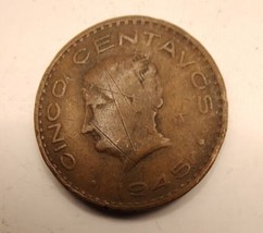 1945 Mexico 5 Cinco Centavos Coin - £6.20 GBP