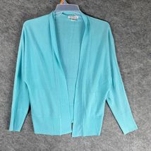 Liz Claiborne Cardigan Medium Women&#39;s Sweater Blue Acrylic Blend M - $19.53 CAD