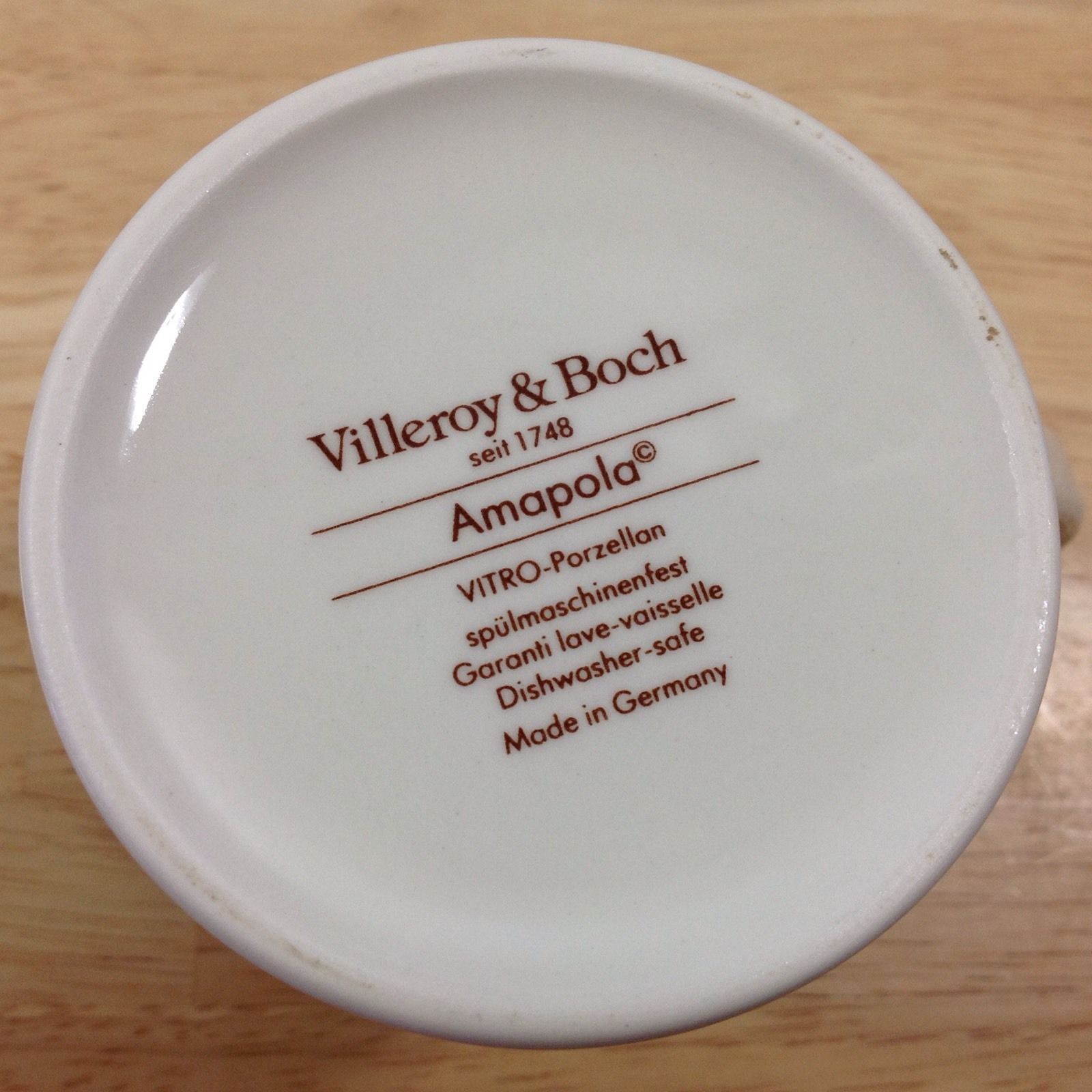 Villeroy & Boch Amapola Creamer Blue Orange Flowers Embossed Germany NICE! Item image 3