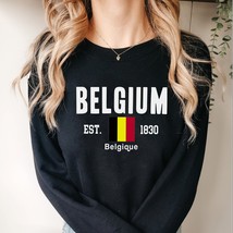 Belgium sweatshirt,Belgium Flag sweater,Soft Cozy Vintage Belgium colleg... - £35.15 GBP