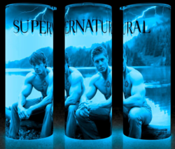 Glow in the Dark Supernatural Sam &amp; Dean Winchester in Jeans Cup Mug Tum... - $22.72