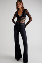  New Free People Sandrine Rose The Rosie Flare Jeans $209 SIZE 26 Black - $70.20