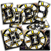 RUSTIC BOSTON BRUINS HOCKEY TEAM LOGO LIGHT SWITCH OUTLET WALL PLATES RO... - £14.14 GBP+