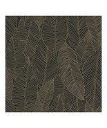 Black Gold Inked Leaves Wallpaper 20.9 X Nature Modern Contemporary Wild... - £43.11 GBP