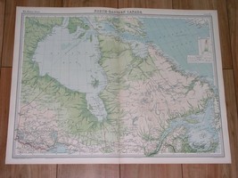 1922 Map Of Eastern Canada Labrador Quebec Nunavik Hudson Bay Newfoundland - $33.06