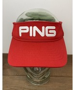 PING Golf Visor Flex Fit 110 One Ten Red w White Spellout Excellent - $65.99 CAD
