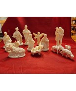 Nativity Hong Kong Christmas Set of 13 PCS White Hard Plastic Vintage 19... - $20.57