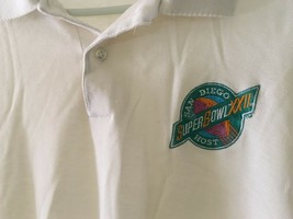 Super Bowl Shirt AFC XXII 1987 white Polo Shirt  San Diego Host Thin fabric 80&#39;s - £8.52 GBP
