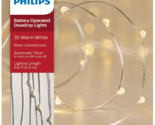 Philips 30ct Christmas Battery Oper. LED String Fairy Dewdrop Lights War... - $4.98