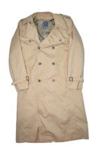 Christian Dior Coat Mens 40 L Beige Khaki Trench Car Double Breasted Woo... - $149.82