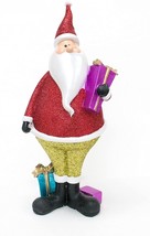 12 Inch Polyresin Toy Christmas Tree Toppers Decoration, Glitter Standing Santa  - £15.04 GBP