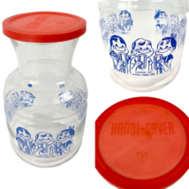 General Foods Corp Vintage Carafe Glass 1951 Quart Happy Kids Handi Saver Lid - £28.35 GBP