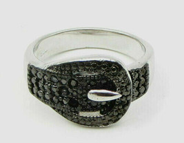 Victoria Townsend 925 sterling silver Genuine Black Diamond Belt Band Ri... - $49.49