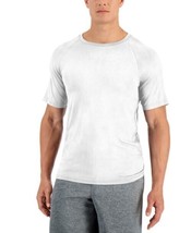 Club Room Men&#39;s Solid Short Sleeve Rash Guard Bright White-Large - $16.97