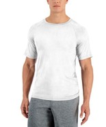Club Room Men&#39;s Solid Short Sleeve Rash Guard Bright White-Large - $16.97