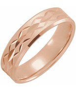 Authenticity Guarantee 
18K Rose Gold 6 MM Design Wedding Band with Sati... - £1,127.28 GBP+