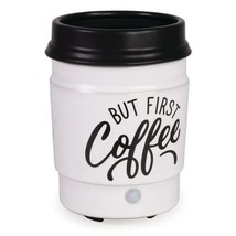 But First Coffee Mug Cup Wax Warmer White Brown Ceramic 3.58 x 4.22 x 5.... - $339.81 MXN