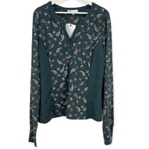 DR2 top XL women&#39;s Teal Long Sleeve Casual Knit shirt Thumb Hole NEW - $29.70
