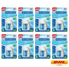 8 x SPARKLE WHITE DENTAL FLOSS Expanding Floss Spearmint Waxed Anti Plaq... - £28.76 GBP