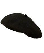 Black 100% Wool Beret Hat Women Size Taille 11 One Size - £15.01 GBP