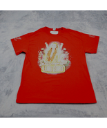 Gildan Shirt Mens L Red short Sleeve Crew Neck Print Knit Cotton Casual Tee - €15,89 EUR