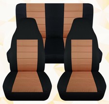 Front and Rear car seat covers fits Ford F150 truck 1997 to 2003 Black and Tan - £127.55 GBP