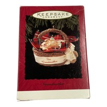 1994 Hallmark Keepsake Handcrafted Ornament Grandmother Basket Gingerbread Plaid - £7.32 GBP