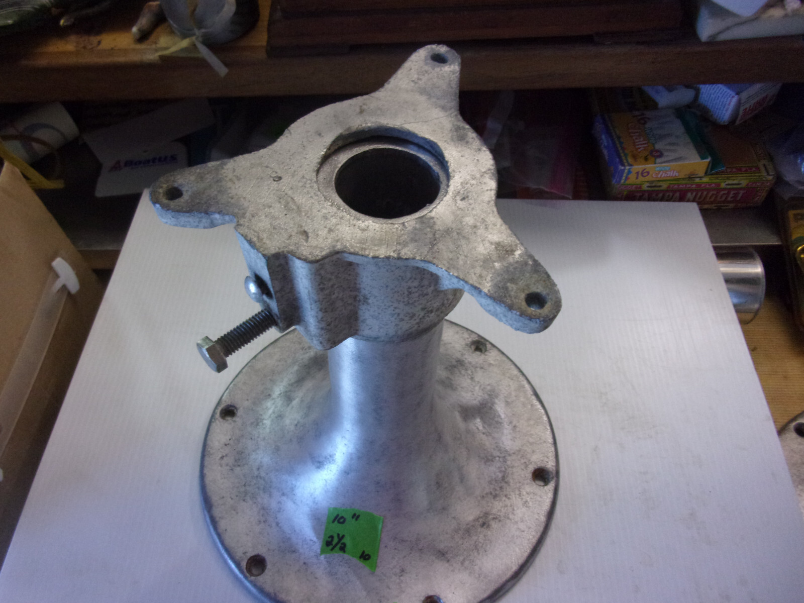 aluminum Boat Seat Pedestal Base 2-1/2&quot; diameter Post 10-1/2&quot; tall w/sea... - $33.66