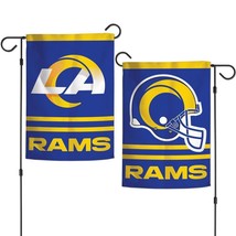 Los Angeles Rams Flag 12x18 Garden Style 2 Sided - $810.65 MXN