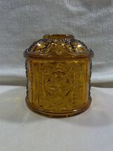 Vintage Indiana Glass Amber Stars &amp; Bars Fairy Lamp Top Only - 2 Flea Bites - $53.95
