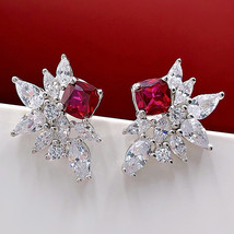 2024 Earrings Exquisite Shiny Flower Design Horse Eye Stud Earrings Simple Jacin - £8.02 GBP