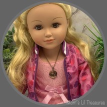 Round Pendant Bird Design Pearl Accent Doll Necklace • 18 Inch Doll Jewelry - £5.40 GBP