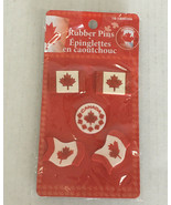 Canada rubber pins maple leaf lapel pin set never opened travel souvenir - £15.77 GBP