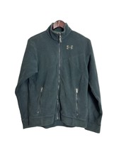 Under Armour Mens Fleece Jacket Full Zip Black Pockets Lightweight - $18.81