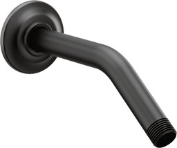 Moen S122BL 8-Inch Shower Arm and Flange, Matte Black, 1/2&quot; Connection Size - £85.72 GBP