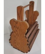 VTG Wood Basket Teddy Bear Book Holder Slat Storage Caddy Organizer Prim... - $40.00